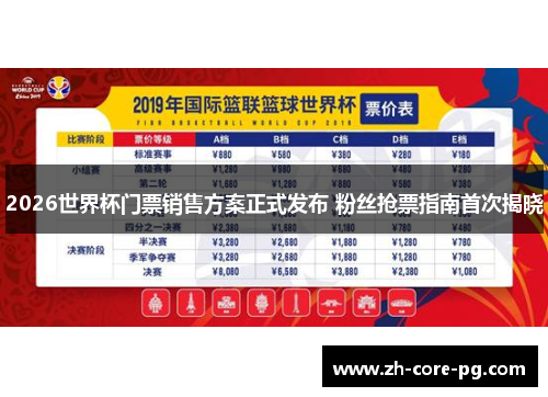 2026世界杯门票销售方案正式发布 粉丝抢票指南首次揭晓